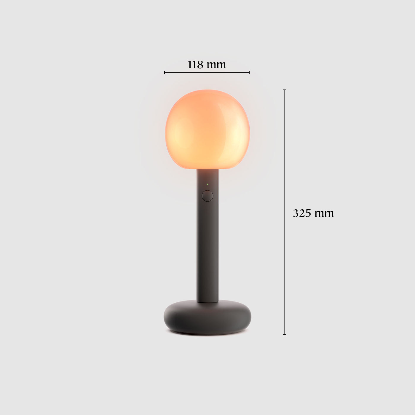 Les dimensions de la Grau Fire lampe sans fil, rechargeable