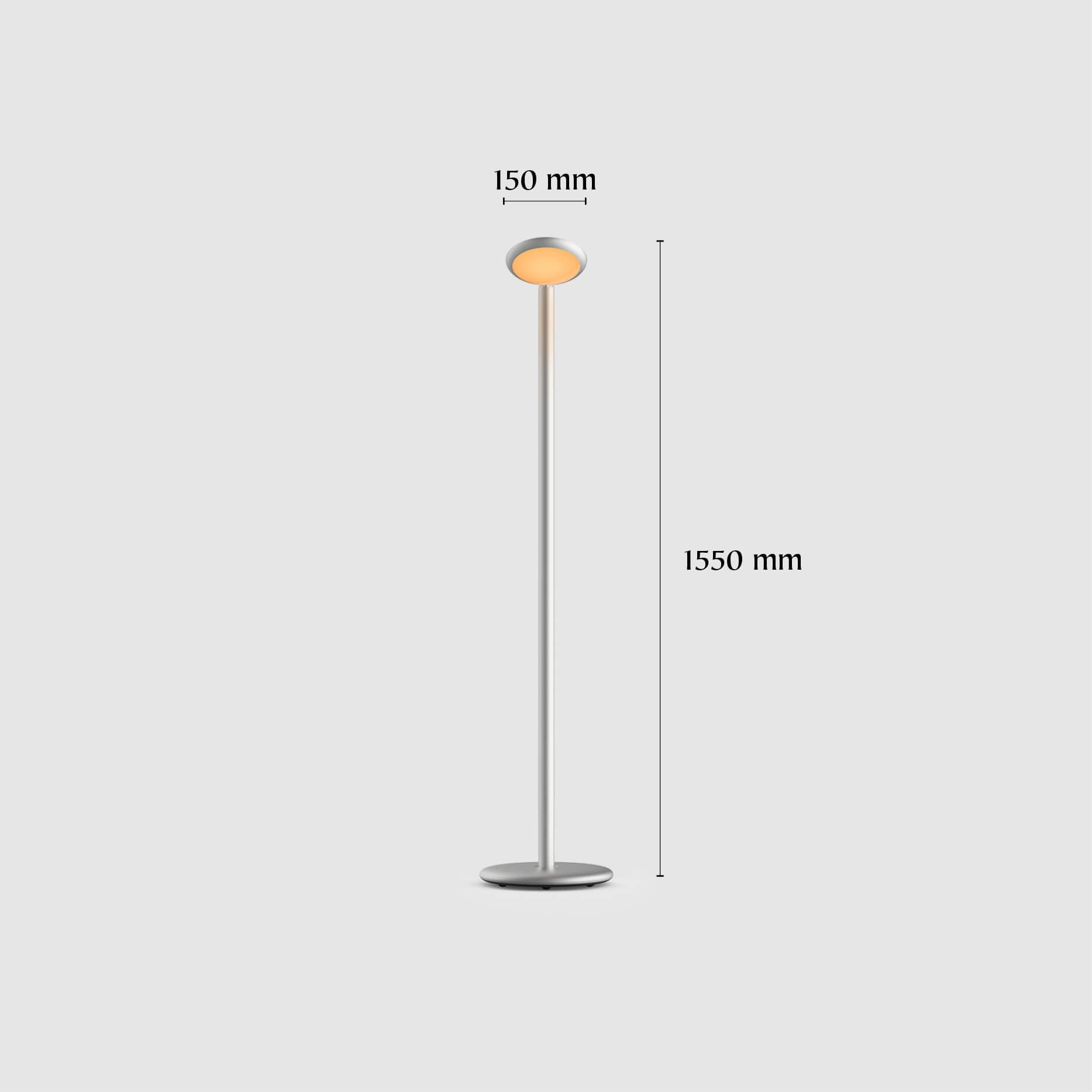 Les dimensions de Grau Parrot floor lampadaire sans fil, rechargeable