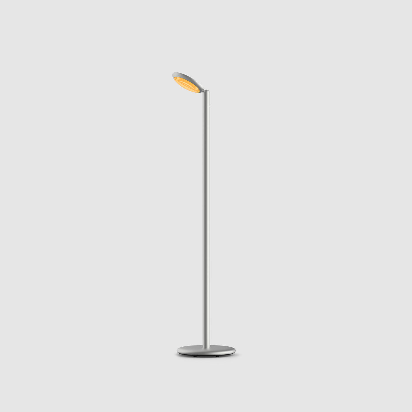 Grau Parrot floor portable lampadaire, LED, rechargeable, argent vue laterale