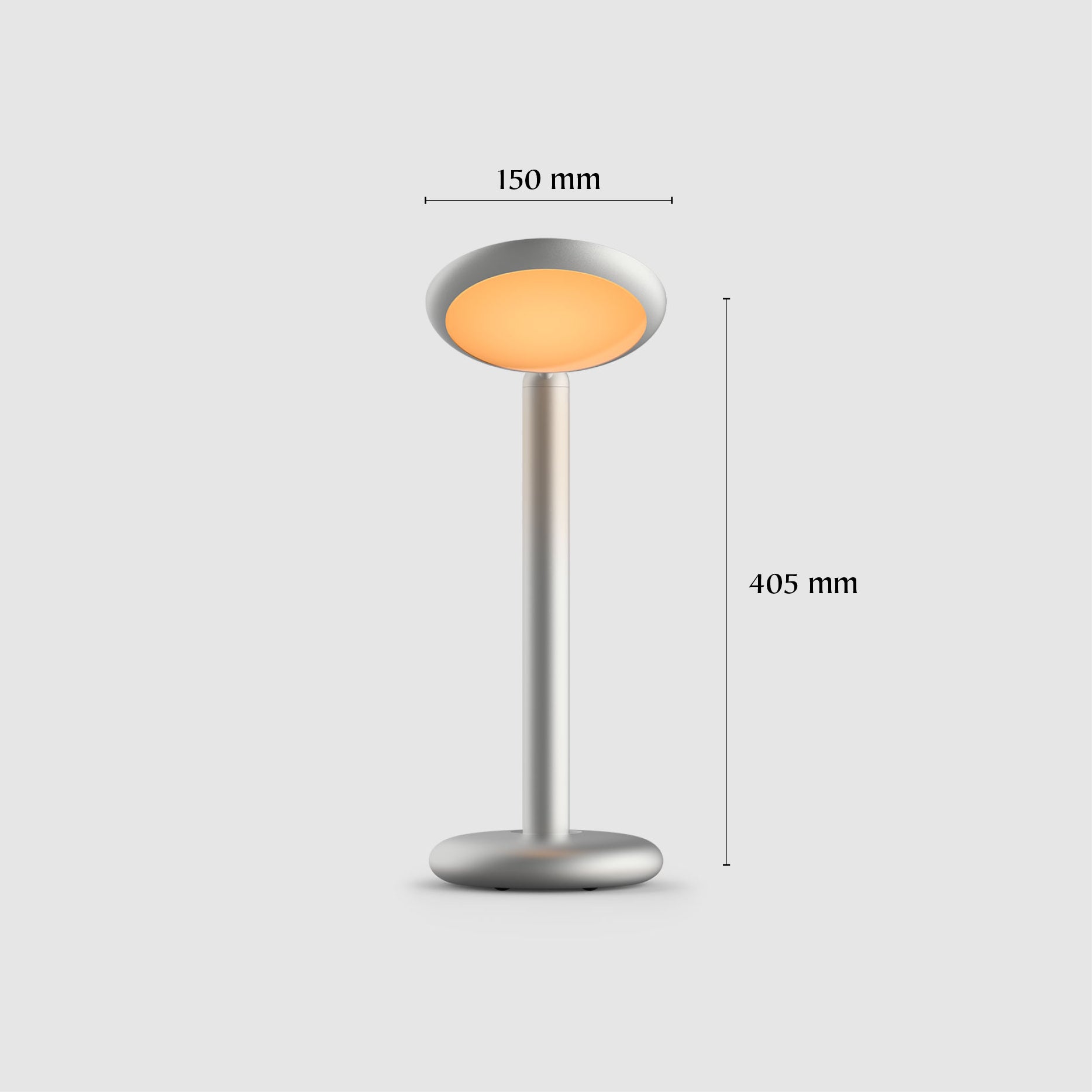 Les dimensions de Grau Parrot table lampe sans fil, rechargeable