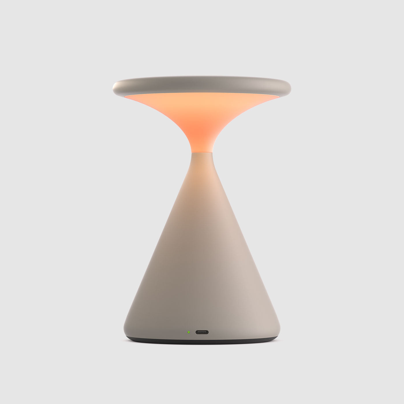 Grau Salt lampe rechargeable en sand white de derriere avec prise USB-C