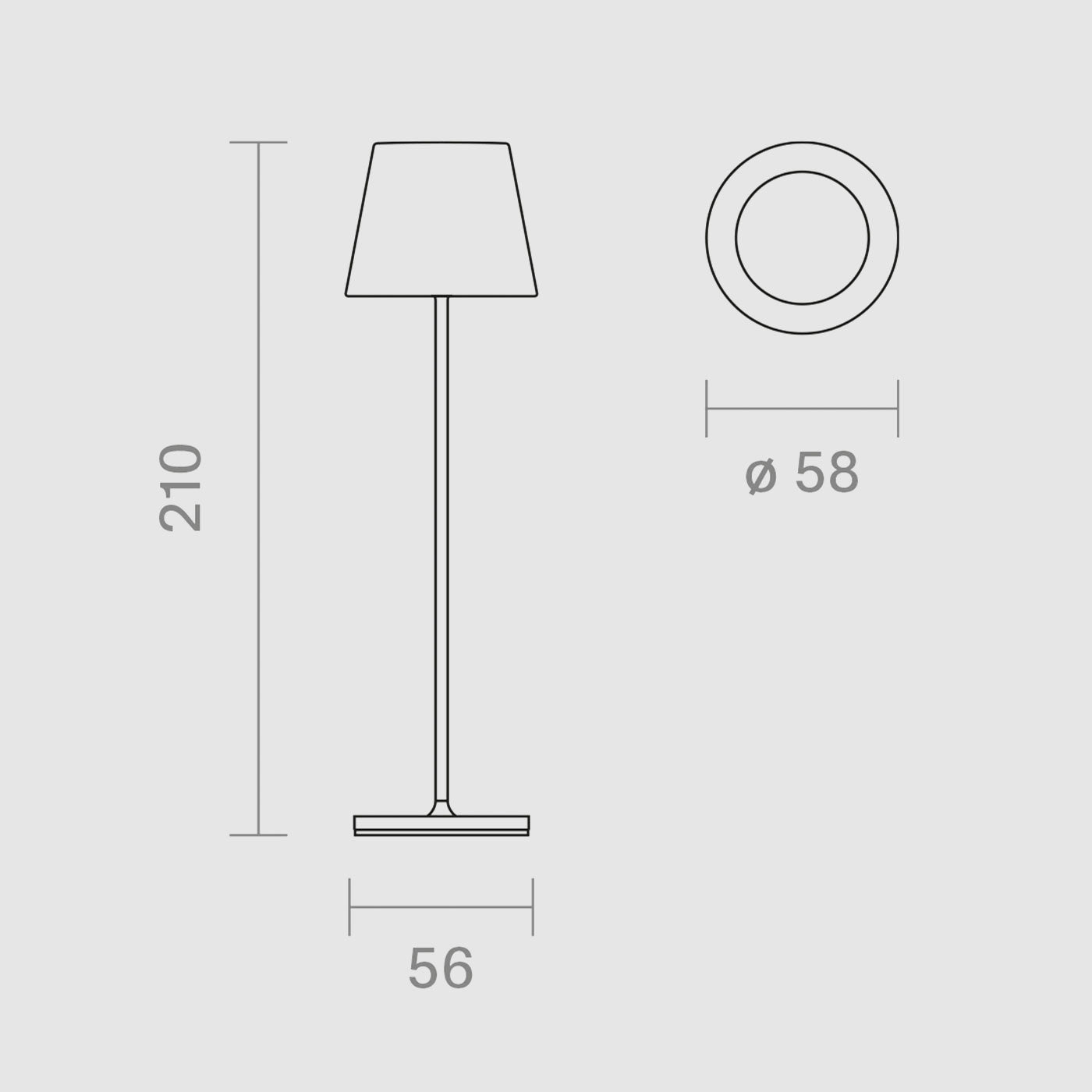 Dimensions de la Sigor Nuindie pocket, lampe sans fil, rechargeable