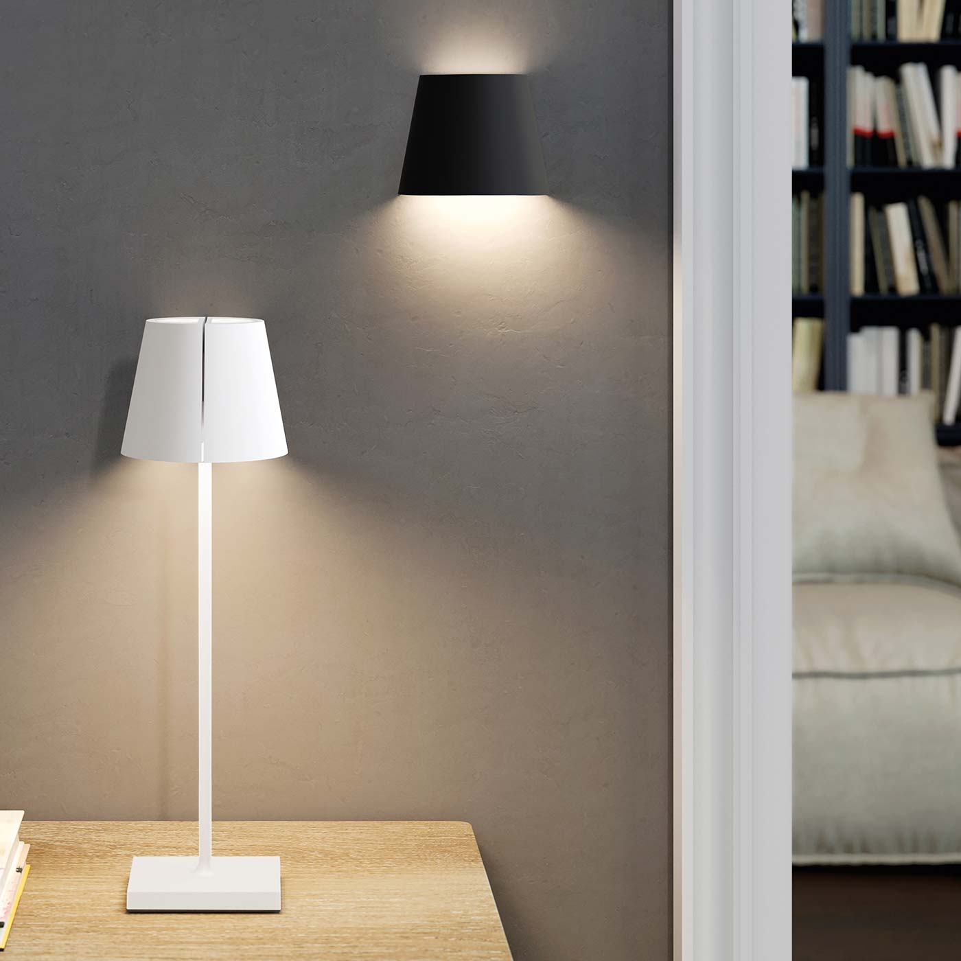 Sigor Nuindie tango, lampe sans fil, rechargeable en blanc et noir