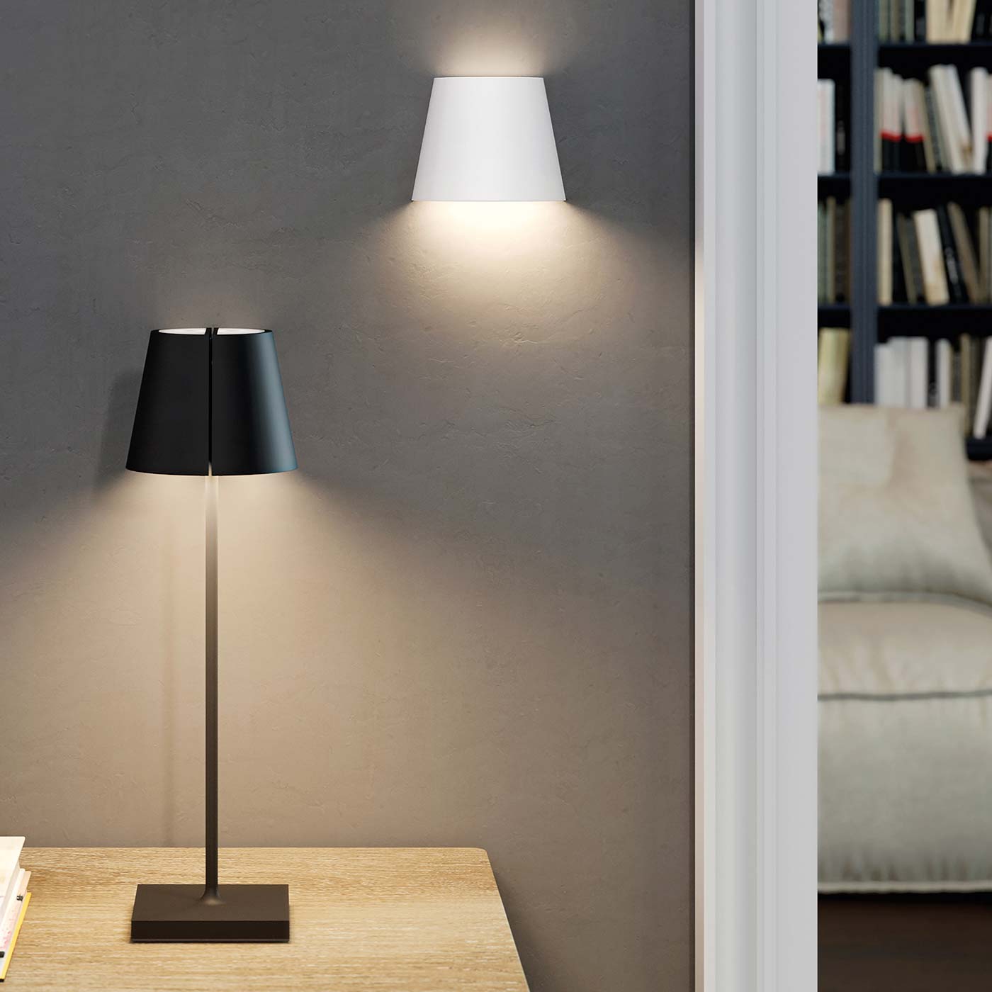 Sigor Nuindie tango, lampe sans fil, rechargeable en noir et blanc