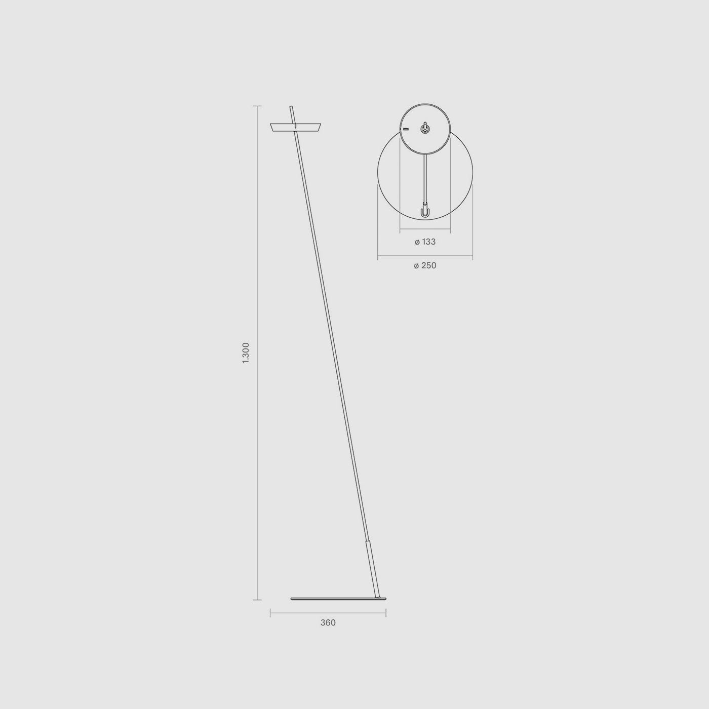 Les dimensions de l Sigor Mahina lampadaire rechargeable, sans fil