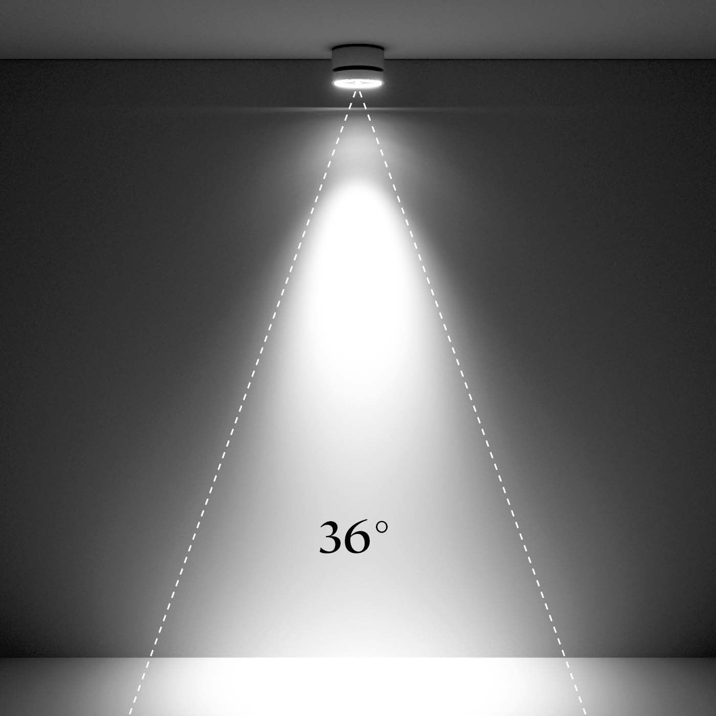 Angle de rayonnement de 36°