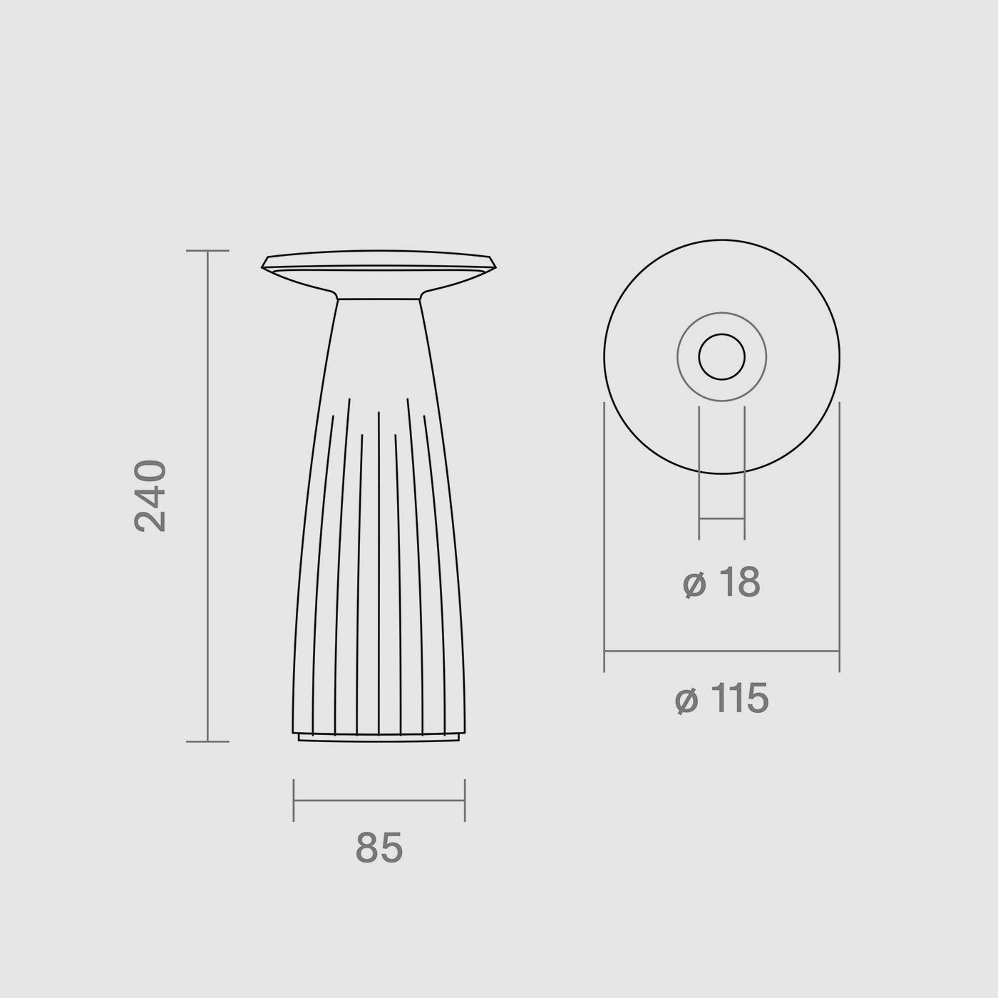 Sigor Nuflair lampe, vase à fleurs, sans fil, rechargeable dimensions