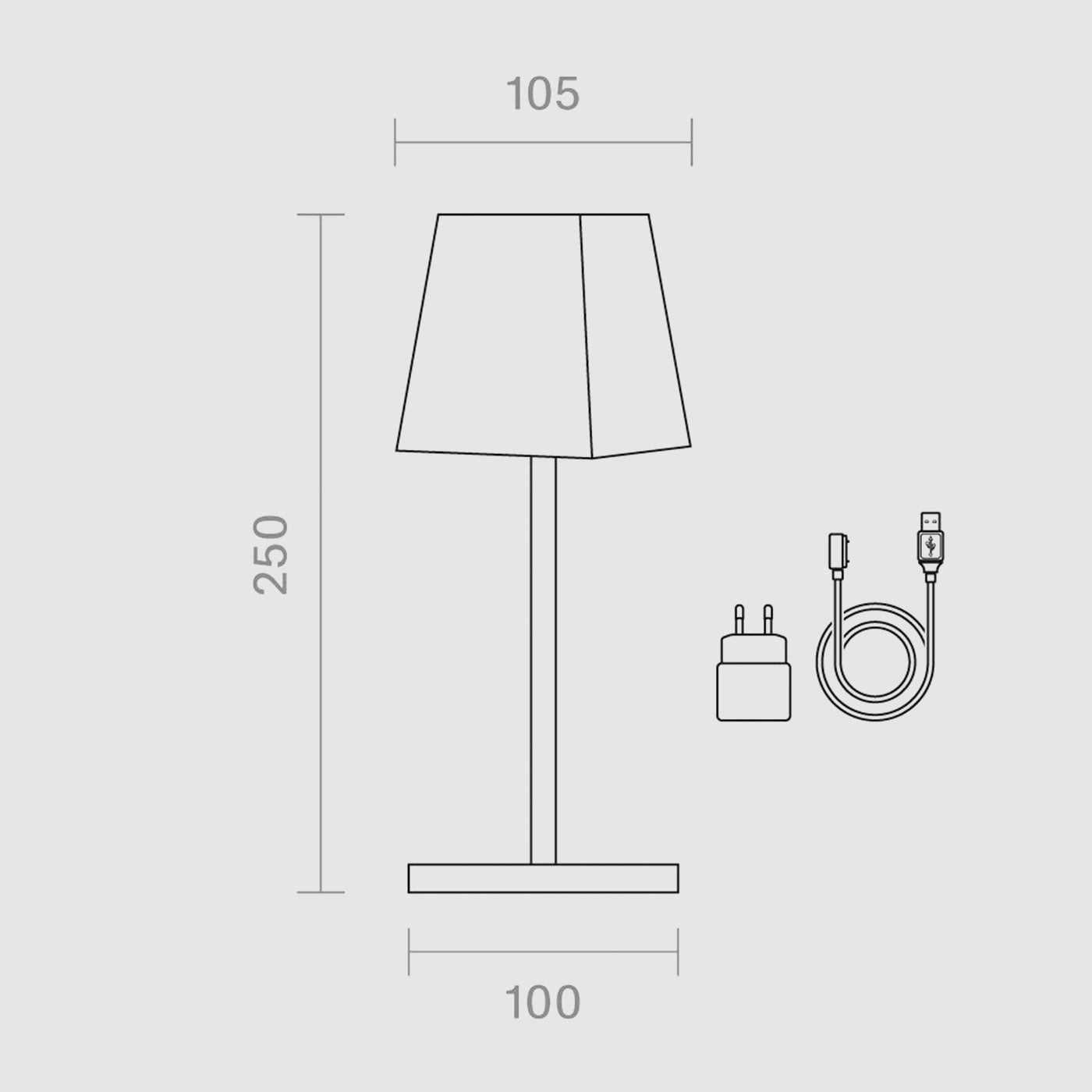 Sigor Nuindie mini lampe, carré, sans fil, rechargeable