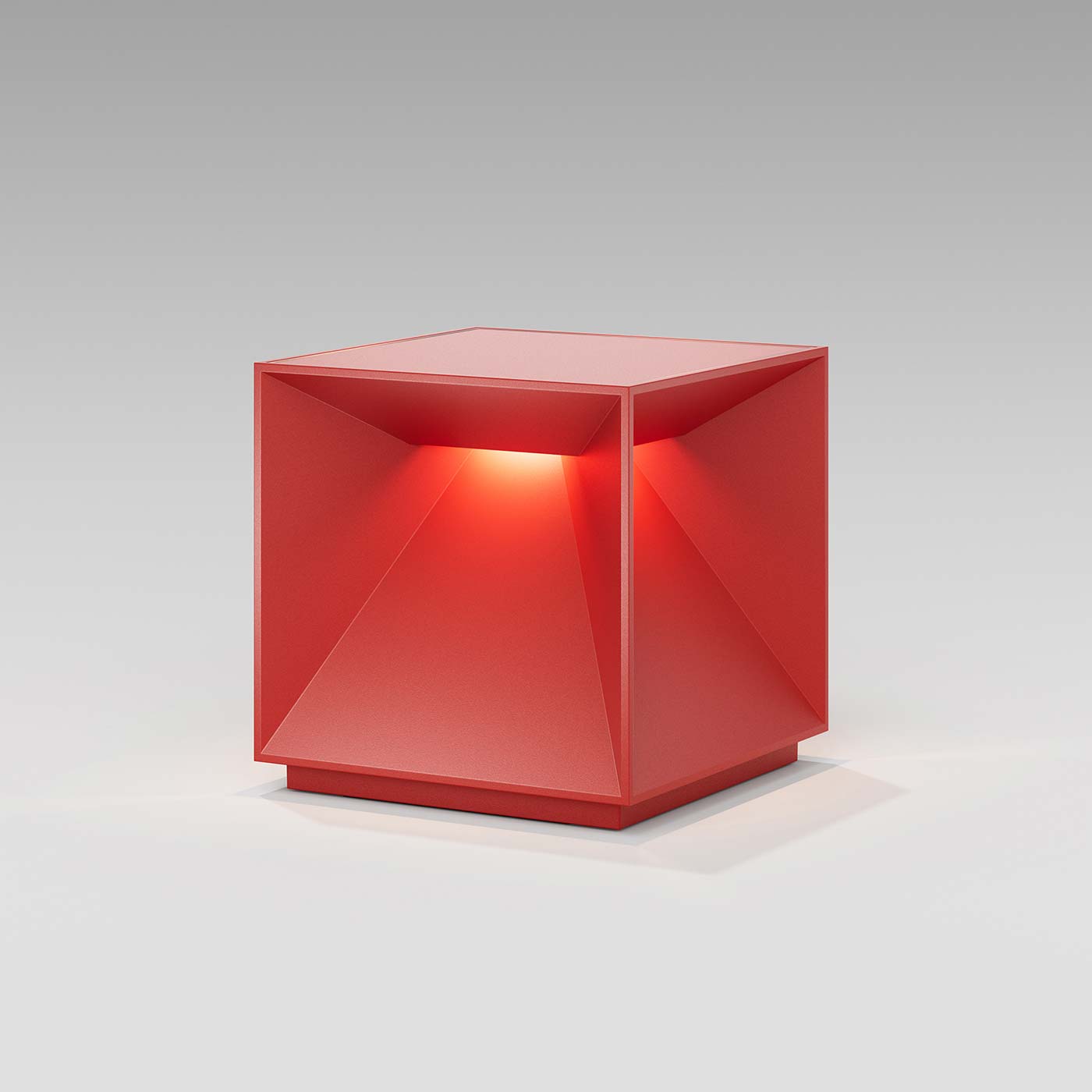 Sigor Nutalis lampe cubique sans fil, rechargeable rouge allumé