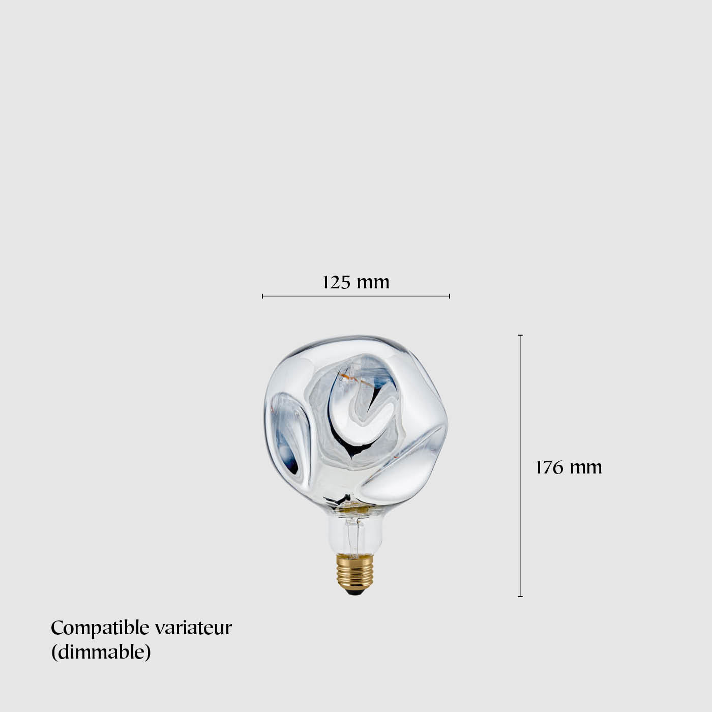 Giant Ball nacré ampoule décorative LED, 4W, 175 mm, E27 dimensions
