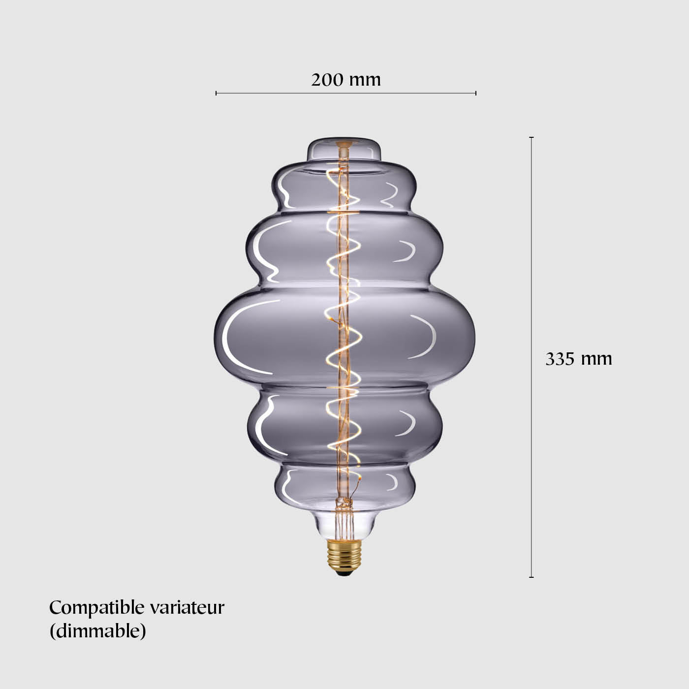 Giant Nest ampoule décorative LED, 6W, 335 mm, E27 dimensions