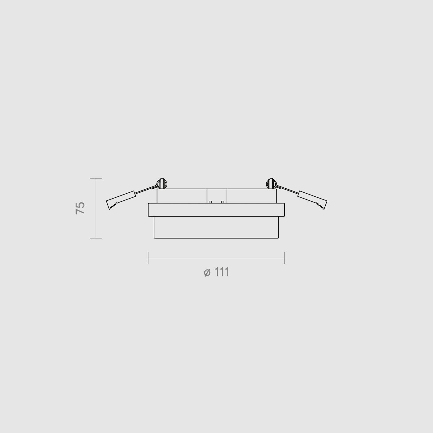 Nivo spot à encastrer, orientable 111 mm LED 14W dimensions