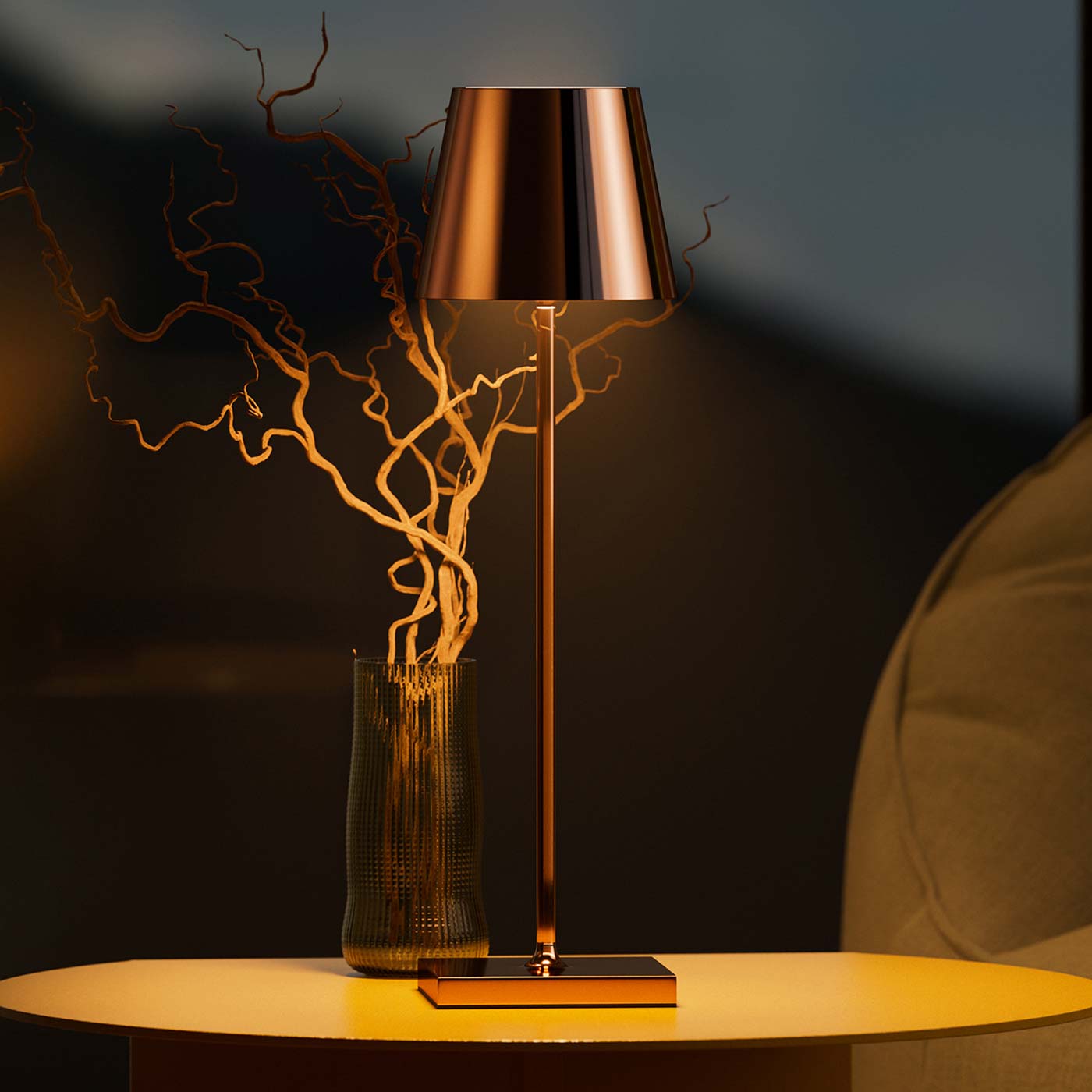 Sigor Nuindie lampe, sans fil, rechargeable en cuivre brillant