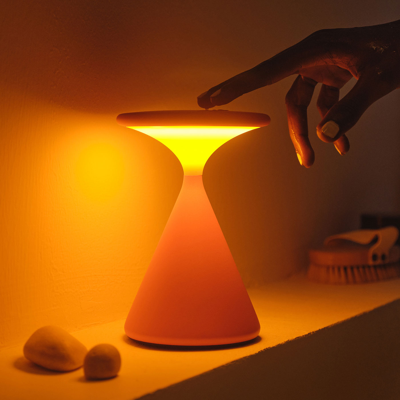 Variateur tactile de la Grau Salt lampe sans fil en orange